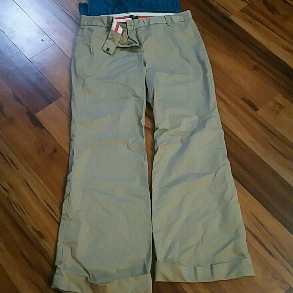 J. Crew Stretch khaki dress pants cuffed size 14